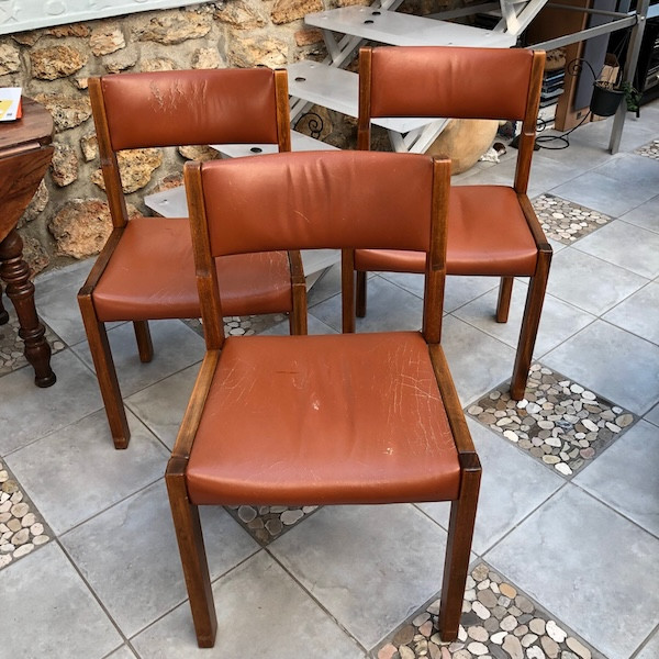 Chaises de salle à manger dossier incurvé, restauration