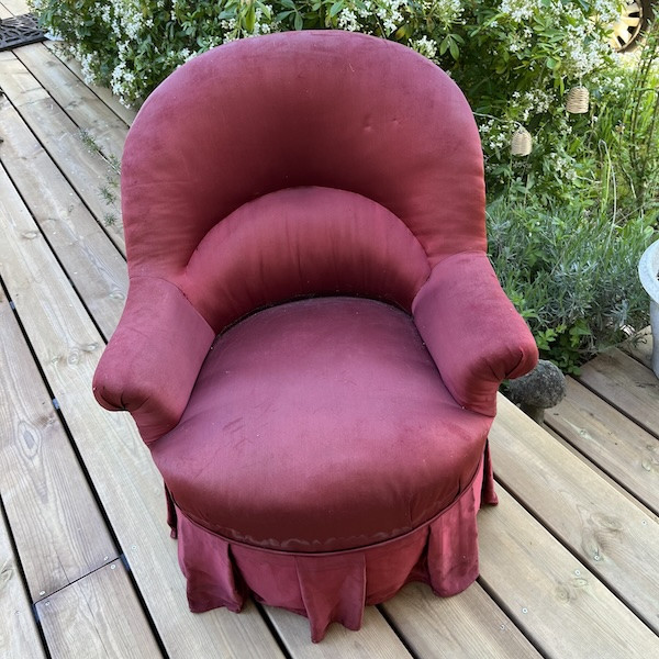 Petit fauteuil Crapaud à bosse, restauration