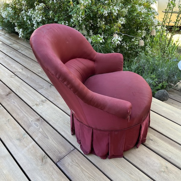 Petit fauteuil Crapaud à bosse, restauration