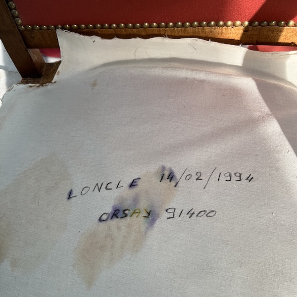 Fauteuils de style Restauration, restauration